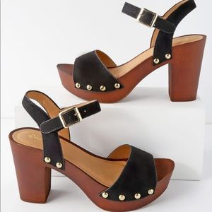 Sold on MERC Black suede platform sandals